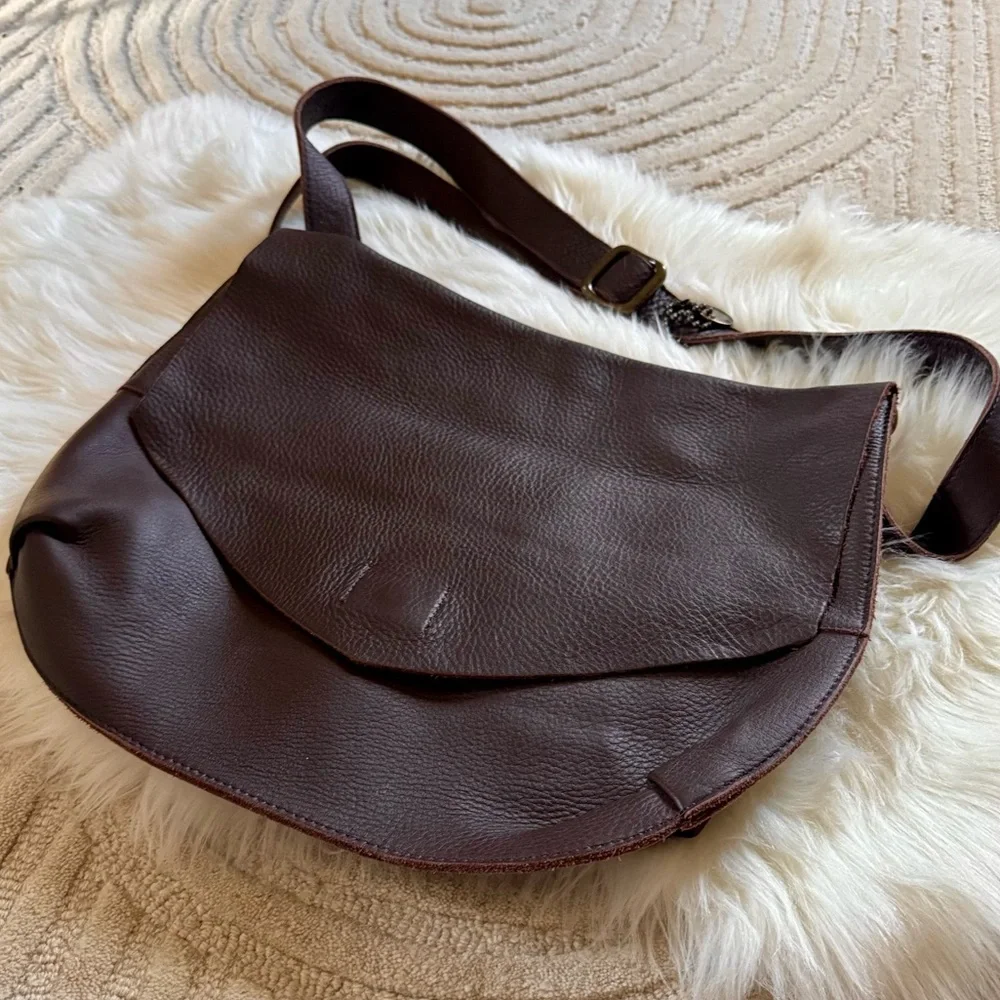 John Varvatos Star Leather Flap Messanger Bag